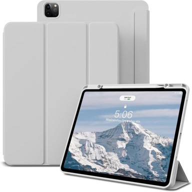 NIKCORP Zaštitna maska za iPad Air 13" / Pro 12.9" s držačem za Apple Pencil, siva